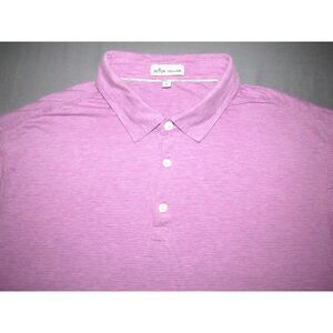 Men's Peter Millar Short Sleeved‎ Cotton/Silk Blend Striped Polo Golf Shirt XL